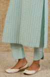 Sage Green Pin Tuck Embroidered Kurta Set (RTS)