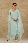 Sage Green Pin Tuck Embroidered Kurta Set (RTS)