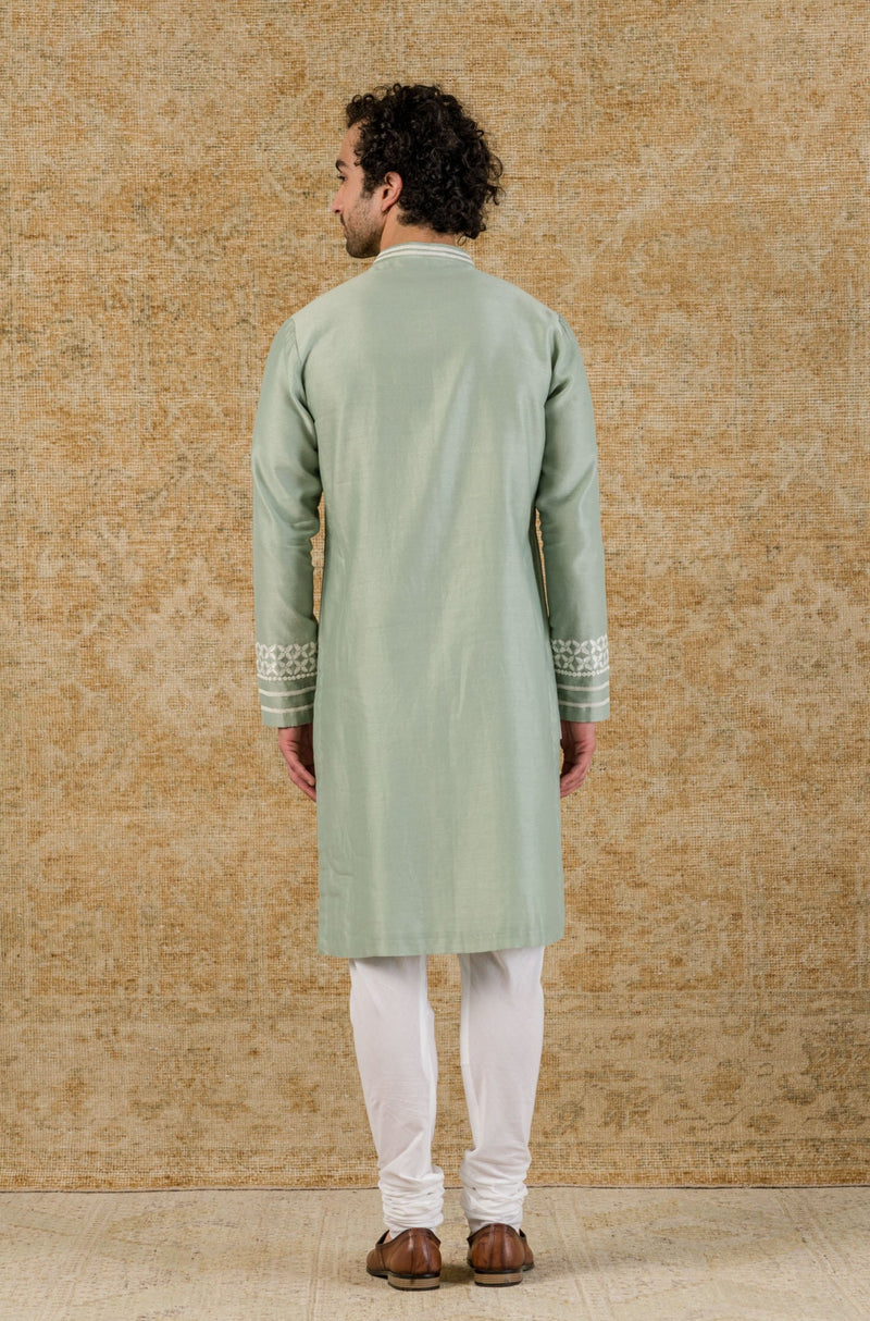 Sage Green Chanderi Kurta Set