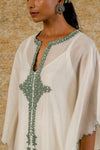 Ivory/Sage Green Chanderi Kaftan Set