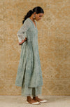 Sage Green Block Printed Kota Kurta Set