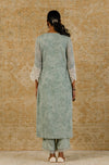 Sage Green Block Printed Kota Kurta Set