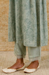 Sage Green Block Printed Kota Kurta Set