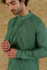Green Pin Tuck Cotton Silk Kurta Set