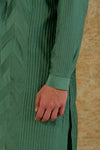 Green Pin Tuck Cotton Silk Kurta Set