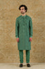 Green Pin Tuck Cotton Silk Kurta Set