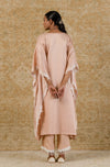 Rose Pink Embroidered Cotton Silk Kaftan Set