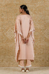 Rose Pink Embroidered Cotton Silk Kaftan Set (RTS)