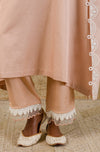 Rose Pink Embroidered Cotton Silk Kaftan Set