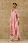 Blush Pink Block Printed Kurta Set
