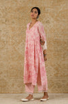 Blush Pink Block Printed Kurta Set (RTS)