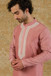 Rose Pink Chanderi Kurta Set
