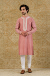 Rose Pink Chanderi Kurta Set