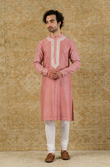 Rose Pink Chanderi Kurta Set