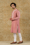 Rose Pink Chanderi Kurta Set