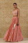 Rose Pink Chanderi Lehenga Set