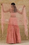 Rose Pink Chanderi Lehenga Set