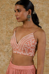 Rose Pink Chanderi Lehenga Set