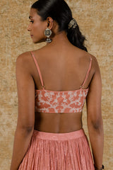 Rose Pink Chanderi Lehenga Set