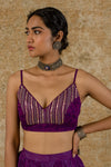 Purple Chanderi Lehenga Set