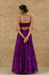 Purple Chanderi Lehenga Set