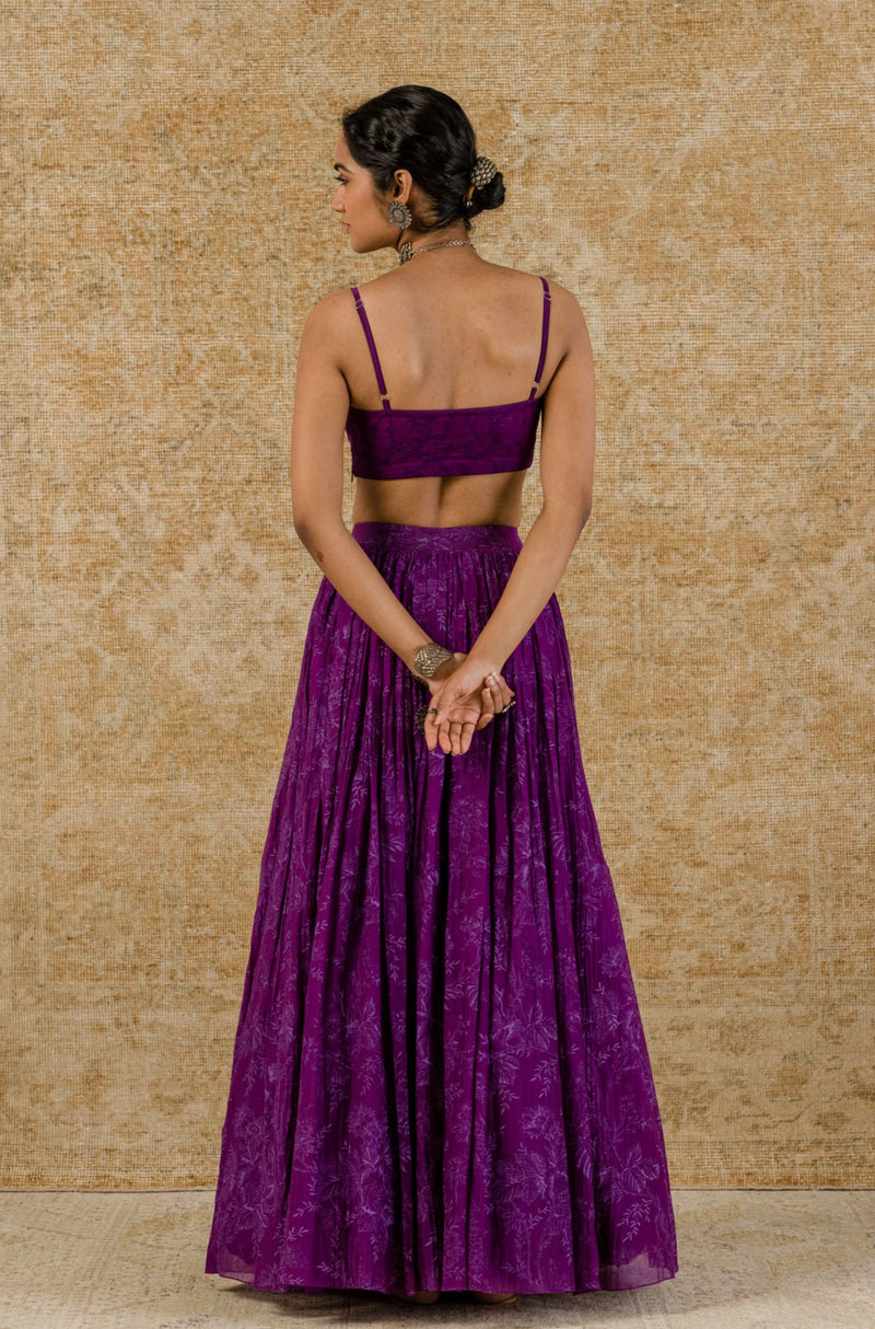 Purple Chanderi Lehenga Set
