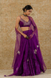 Purple Chanderi Lehenga Set