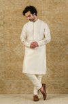 Ivory Silk Chanderi Kurta Set