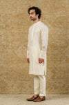 Ivory Silk Chanderi Kurta Set