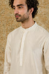 Ivory Silk Chanderi Kurta Set