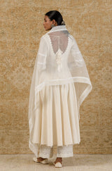 Ivory Chanderi Anarkali Set