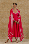 Fuchsia  Chanderi Anarkali Set