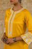 Mustard Cotton Silk Satin Embroidered Kurta Set
