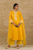Mustard Cotton Silk Satin Embroidered Kurta Set
