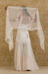 Alia Bhatt in Ivory Georgette Sharara  Set