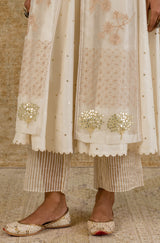 Ivory Mukaish Anarkali Set