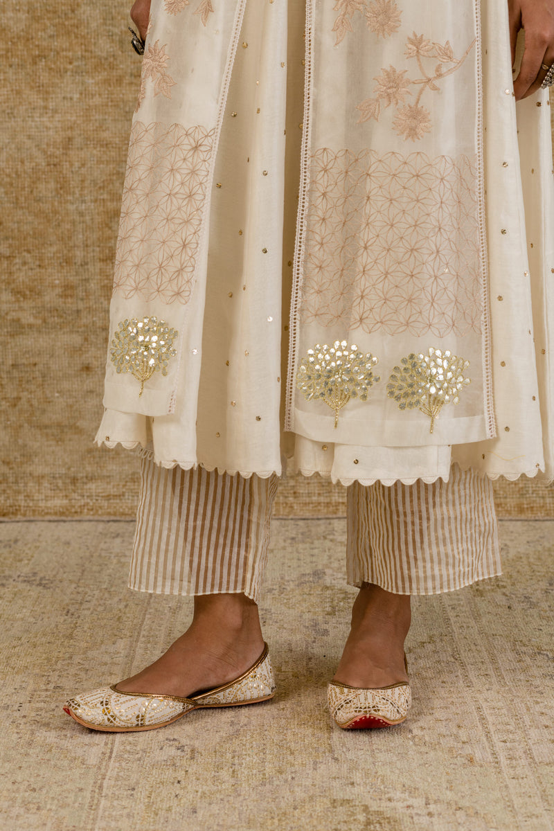 Alia Bhatt in Ivory Mukaish Anarkali Set