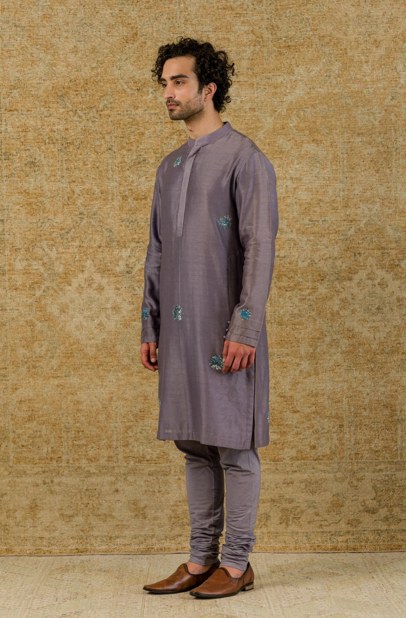 Lilac Hand-Painted Kurta Set