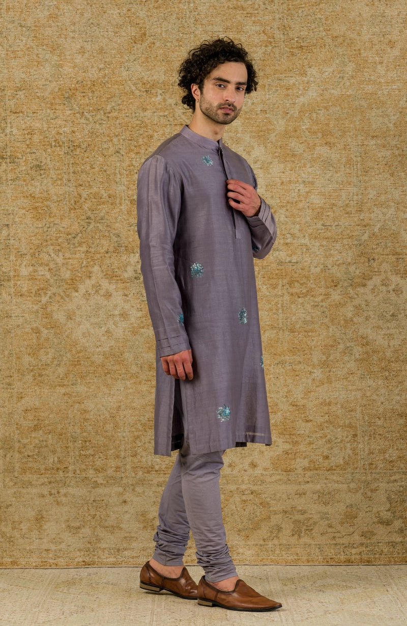 Lilac Hand-Painted Kurta Set