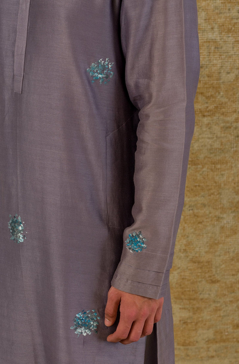 Lilac Hand-Painted Kurta Set