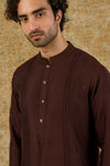 WINE PIN TUCK  KURTA SET