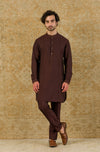 WINE PIN TUCK  KURTA SET