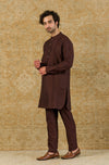 WINE PIN TUCK  KURTA SET