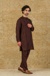 WINE PIN TUCK  KURTA SET