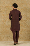 WINE PIN TUCK  KURTA SET
