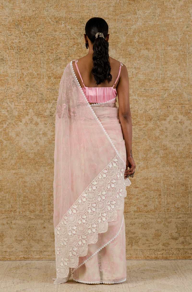 Water Pink Organza Saree