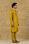 Mustard Silk Chanderi Kurta Set