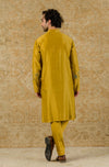 Mustard Silk Chanderi Kurta Set