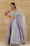 Lilac Silk Organza Lehenga