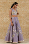 Lilac Silk Organza Lehenga